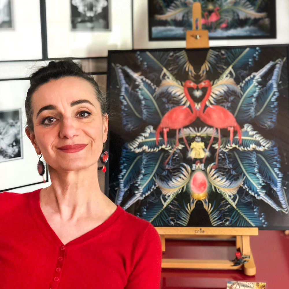 photo de Véronique Rivera dans son atelier