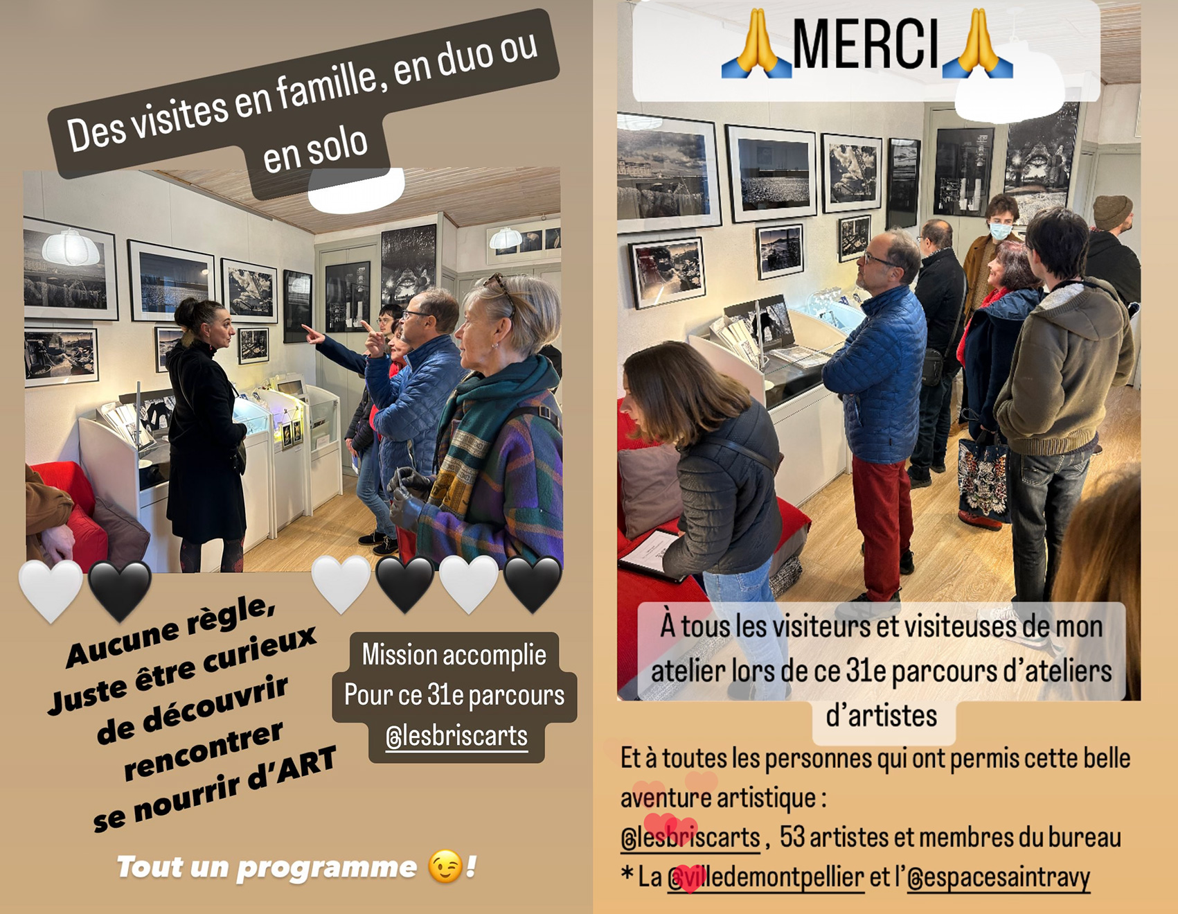 PHOTOS de l'exposition à l'atelier de Véronique Rivera lors du 31e parcours Les Briscarts