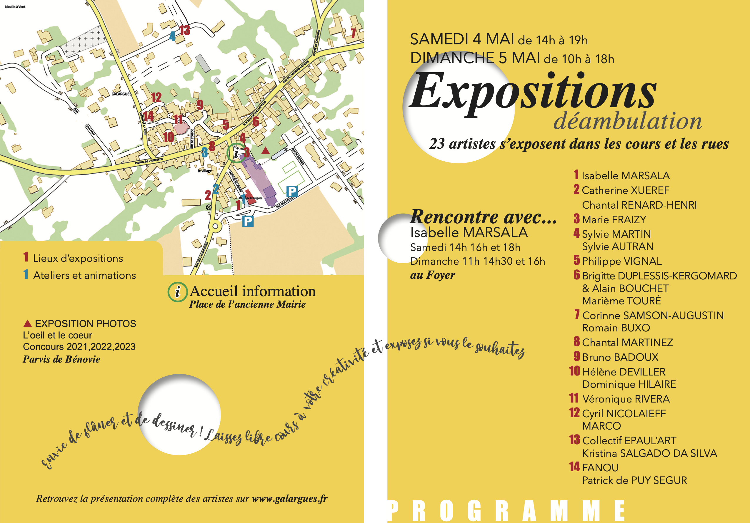 Lieux de l'exposition Gal'Art 2024 de Galargues