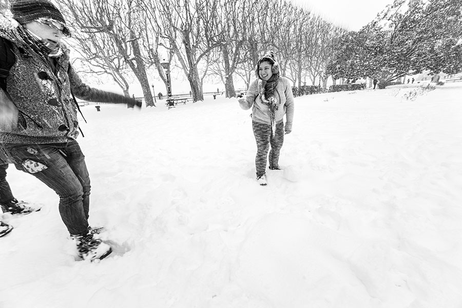 Montpellier sous la neige, Jardins du Peyrou - 28 février 2018