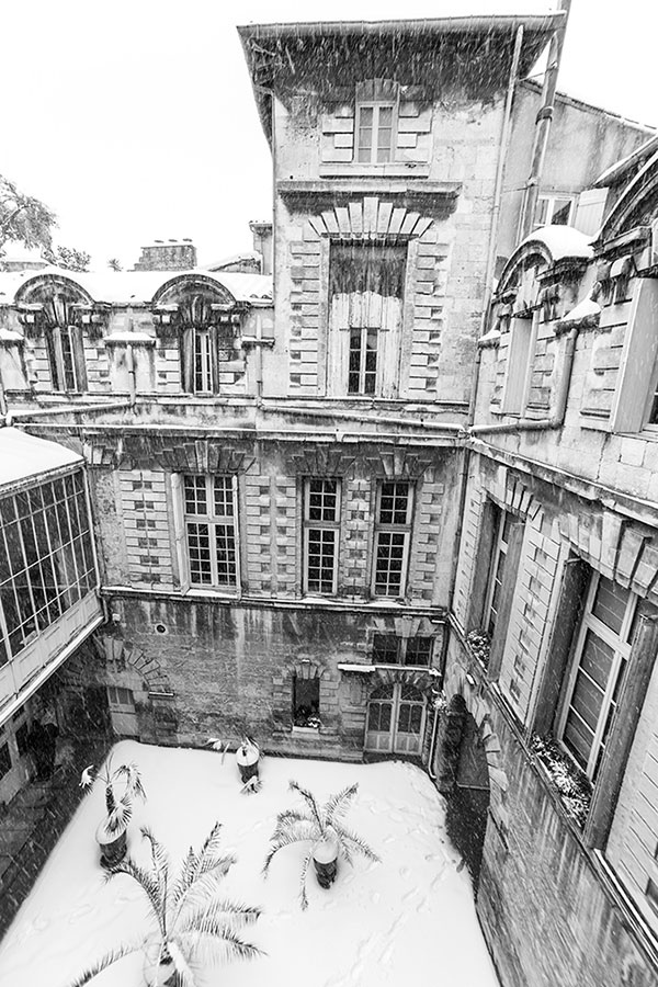 Montpellier sous la neige, Hôtel de Castries - 28 février 2018