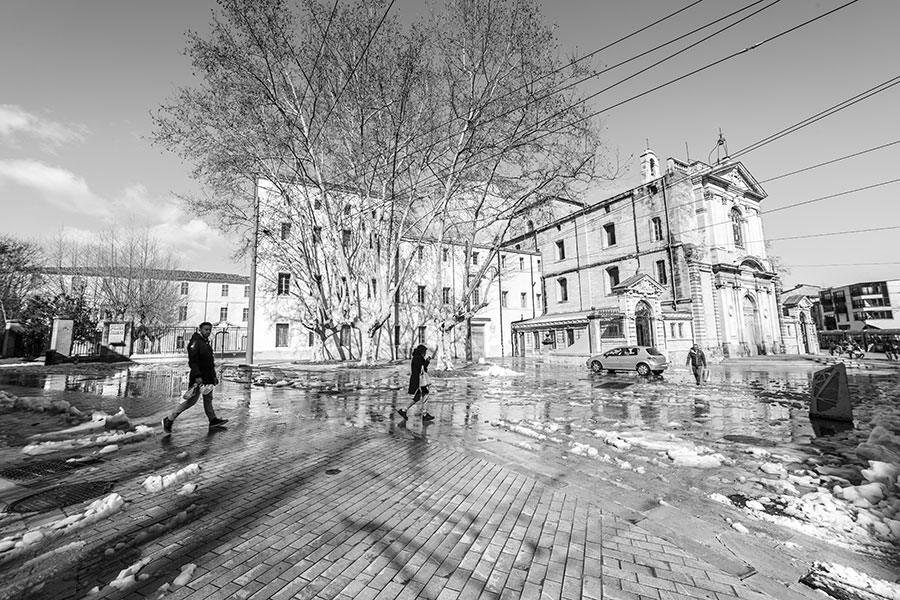 Montpellier sous la neige, Place Albert 1er - 02 mars 2018