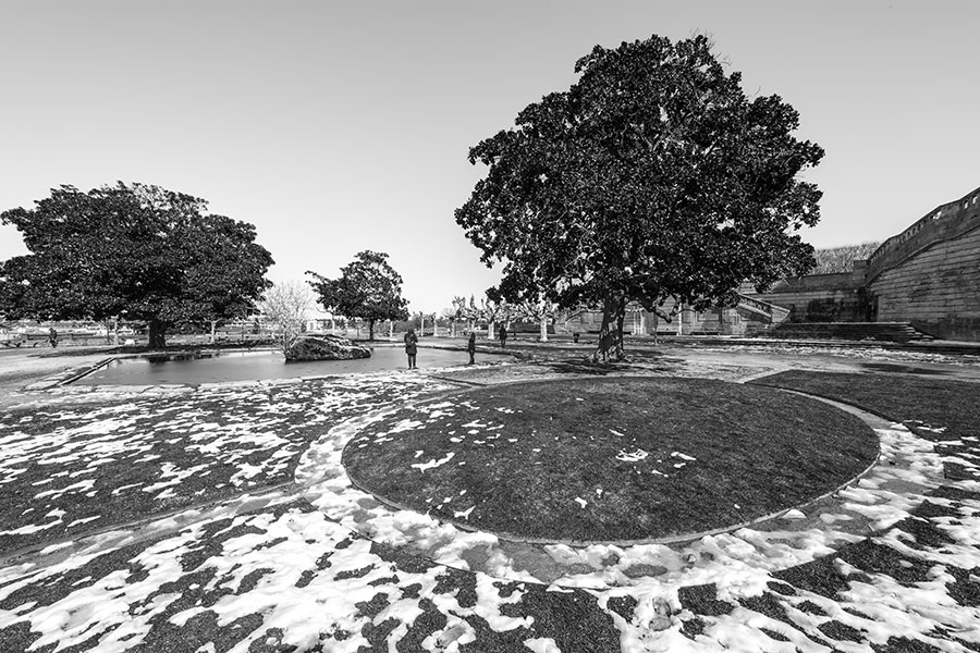 Montpellier sous la neige, Jardins du Peyrou - 02 mars 2018