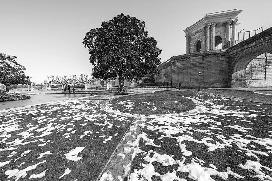 Montpellier sous la neige, Jardins du Peyrou - 02 mars 2018