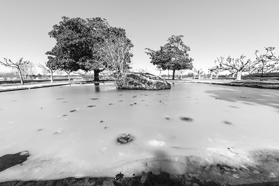 Montpellier sous la neige, Jardins du Peyrou - 02 mars 2018