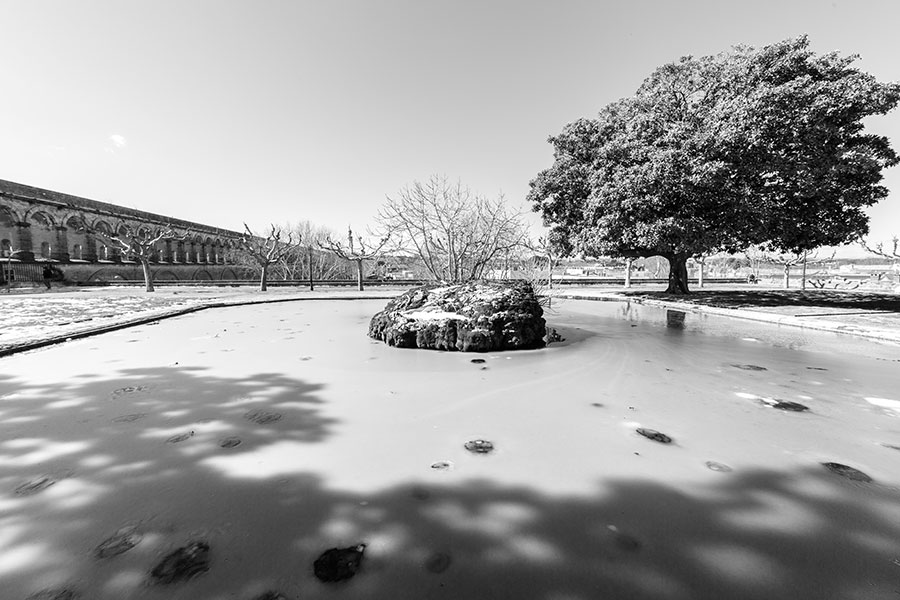 Montpellier sous la neige, Jardins du Peyrou - 02 mars 2018