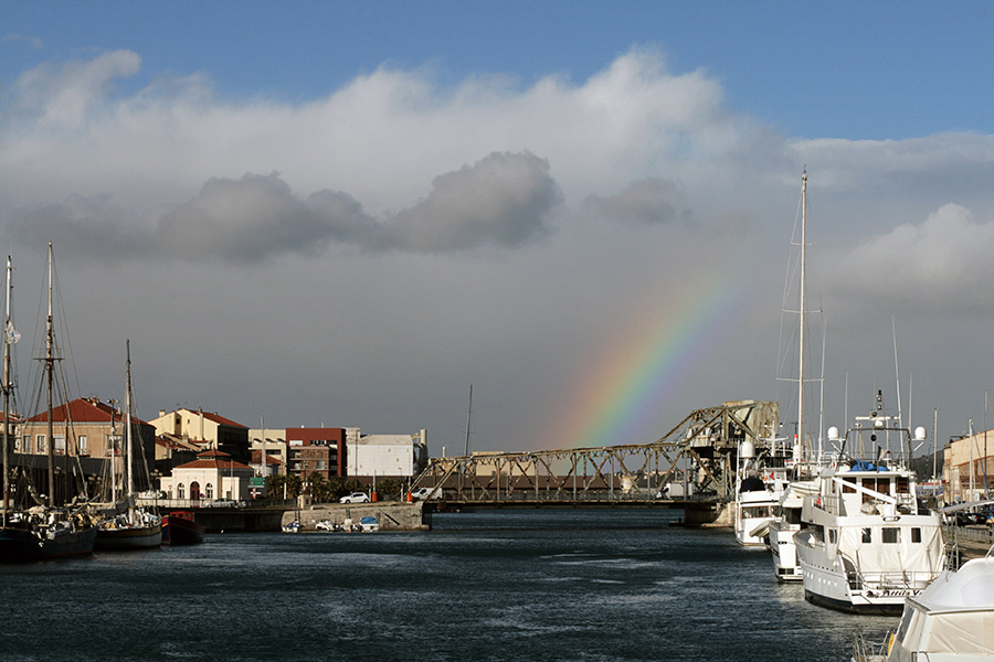 Sète, Arc en ciel sur le pont de Tivoli