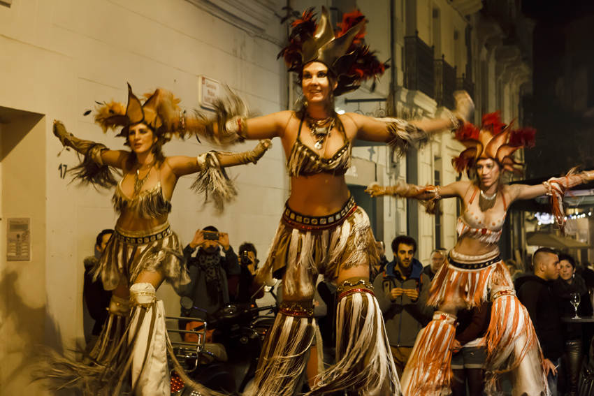 Cabaret Sauvage, Cie Zérafa - Fête des Lumières à Montpellier, quartier St Roch, 2013-12-05